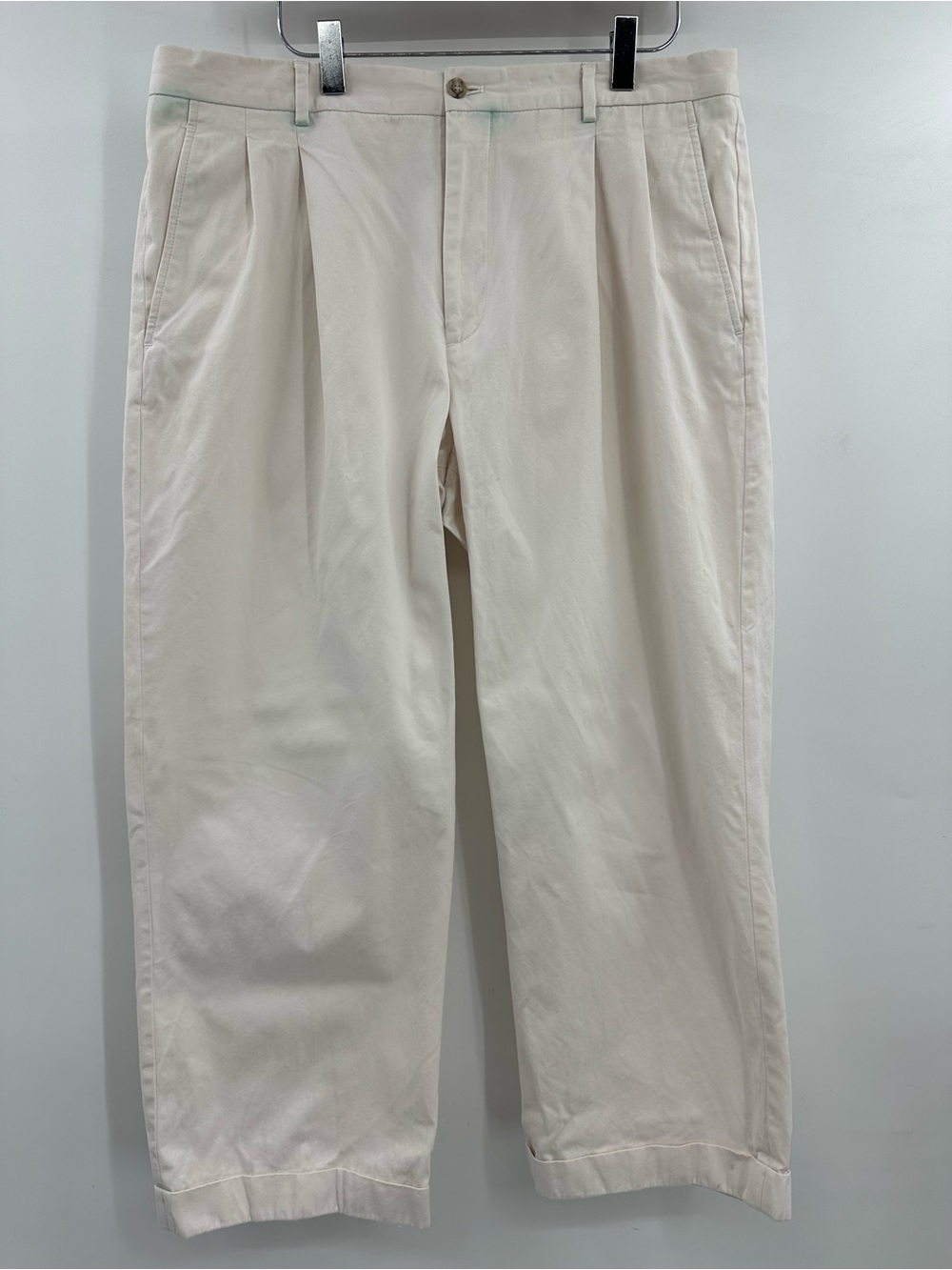 J. Crew Cream Pleated Chinos